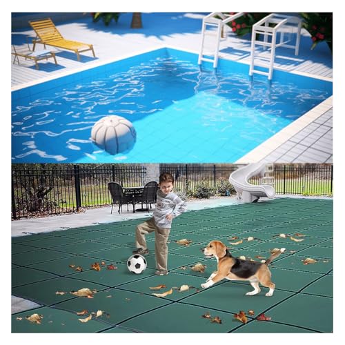 Couverture De Sécurité Pour Piscine Creusée, Couverture Solide En Maille Pour Piscines Creusées, Triple Couture Et Perméable À La Pluie, Matériel D'installation Inclus(Green,Dia 5.2m(17ft)) von Generic