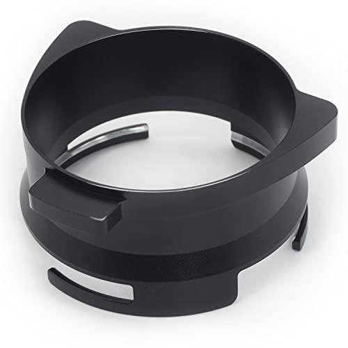 Kaffee Dosierring 54mm Dosiertrichter Espresso Kaffee Zubehör Aluminium Metall für Siebträger Schwarz Handfrei, 7 x 7 x 3 cm von cutefly