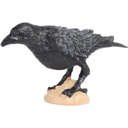 Generic Crow -statuen Gefälschte Schwarze Krähe Figur Realistische Krähen Modellvogelfiguren Für Halloween -vögel Dekoration, Hof Garten Terrasse Home Dekoration von Generic