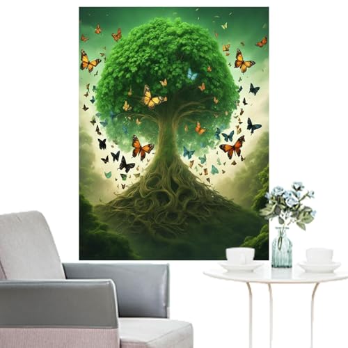 Crystal Strass Painting – Baum Art Rhinestone Craft Kit | Heimwerker-Gemälde für Heimtextilien, Wohnzimmer, Schlafzimmer, Garten, 30x40 cm Tischdecke, Malset mit Strass-Punkten zum Selbermachen von Generic