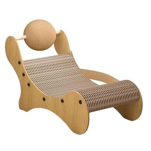 Curved Cat Scratcher – doal Function Lounge Mat Featuring Sisal Toy | Eco-Friendly Cardboard Scratch surfce, Reversible Kitty Play platfrm, Heavy Duty Cat Furniture Guard, Long-Lasting Pet Exercise von Generic