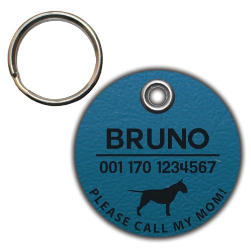 DOG TAG/HUNDEMARKE - aus Biothane - blau (petrol) - v2 (HUND) - rund - Ø 3,4 cm von Generic