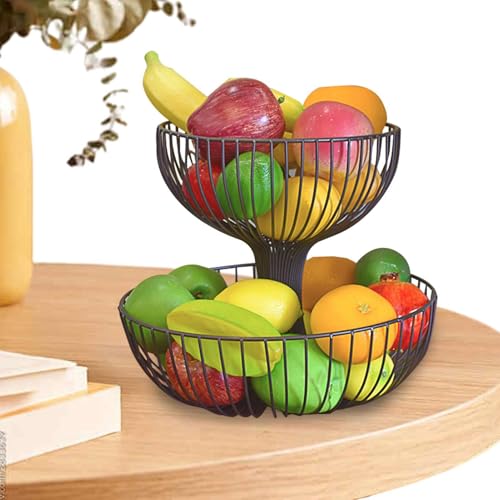 DOPPELSCHICHTIGER OBSTKORB - Moderner Ständer für Obst- und Gemüseschalen, Drahtkorbhalter mit 2 Ebenen | Die Theke, Obstschale aus hochwertigem Metall für Küche, Salo DOPPELSCHICHTIGER OBSTKORB - Moderner Ständer für Obst- und Gemüseschalen, Drahtkorbhalter mit 2 Ebenen | Die Theke, Obstschale aus hochwertigem Metall für Küche, Salo von Generic