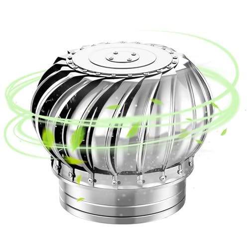 Dachventilator Drehbarer Kaminaufsatz In 304 Edelstahl-Dachventilator 110mm ~ 400mm Rotierende Schornsteinhaube Rohr-Abdeckkappe Für Die Meisten Standard-Kaminaufsätze(Ø 110mm) von Generic