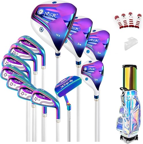 Damen Golfschläger Set Mit Tasche, 12 Stück Professionelle Damen Komplettes Golfschläger Set, Anfänger Full Set, Rechte Hand von Generic