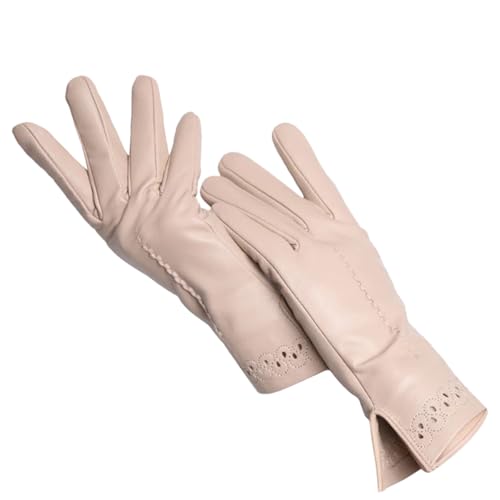Damen-Handschuhe Aus Schaffell Für Warme Winter- Und Fleece-Lederhandschuhe Zum Autofahren von Generic