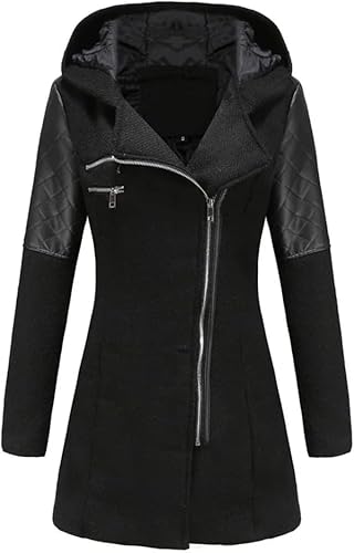 Damen Mäntel Verdickende Baumwolle Warme Jacke Kapuzenparka Wintermantel, Black, S Damen Mäntel Verdickende Baumwolle Warme Jacke Kapuzenparka Wintermantel, Black, S von Generic
