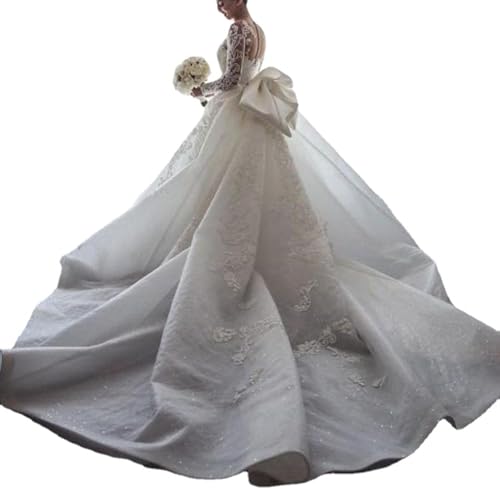 Damen Spitze Meerjungfrau Brautkleider Plus Size Strand Brautkleider Für Braut Sexy Rückenfreies Maxikleid, White, 10 von Generic