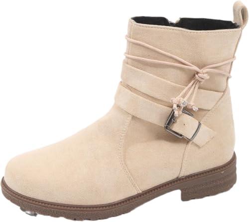 Damen Stiefeletten Mit Schnalle Retro Combat Stiefeletten Neue Kurze Stiefel Mit Reißverschluss Herbst Winter Wildleder Stiefeletten Party Stiefeletten, White, 5 UK Damen Stiefeletten Mit Schnalle Retro Combat Stiefeletten Neue Kurze Stiefel Mit Reißverschluss Herbst Winter Wildleder Stiefeletten Party Stiefeletten, White, 5 UK von Generic
