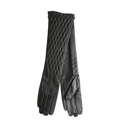 Damen Winter Echtes Leder Lange Handschuhe Lammfell Mode Lange Handschuhe, A4, 8 von Generic