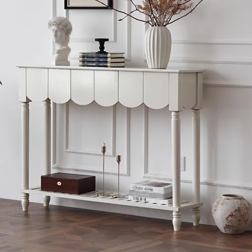 Dark Wood Entryway Console Table with Drawers Abgerundete Kanten Konsolentisch mit Schubladen Inklusive Bodenablage Verstärkte Beine Geeignet für Flure und Wohnzimmer(C,118 * 32 * 90cm) von Generic
