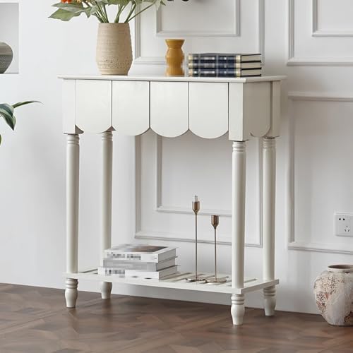 Dark Wood Entryway Console Table with Drawers Abgerundete Kanten Konsolentisch mit Schubladen Inklusive Bodenablage Verstärkte Beine Geeignet für Flure und Wohnzimmer(C,84 * 32 * 90cm) von Generic