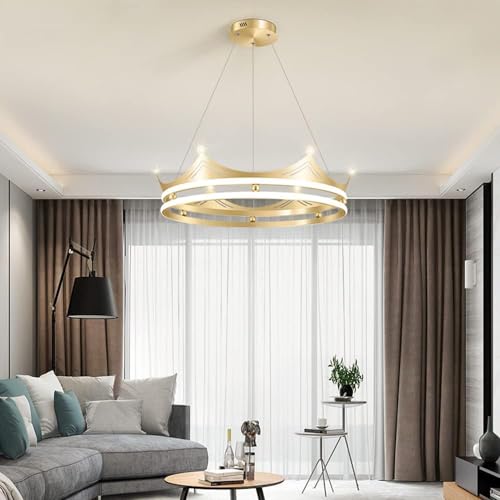 Decke, Haushalt d Pendelleuchte Nordic Schlafzimmer Kreative Persönlichkeit LED Crown Esszimmer Moderne Einfache Atmosphärische Home Wohnzimmer Hängelampe von Generic