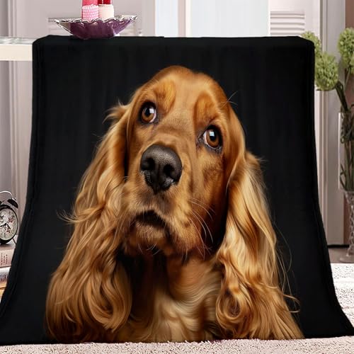 Decke Tiere Cocker Spaniel Gold Schwarz, Warme Flauschige Flanell Decke Für Alle Jahreszeiten, Weich Leichte Kuscheldecke Für Couch Bett Sofa Stuhl 180 x 200 cm Decke Tiere Cocker Spaniel Gold Schwarz, Warme Flauschige Flanell Decke Für Alle Jahreszeiten, Weich Leichte Kuscheldecke Für Couch Bett Sofa Stuhl 180 x 200 cm von Generic