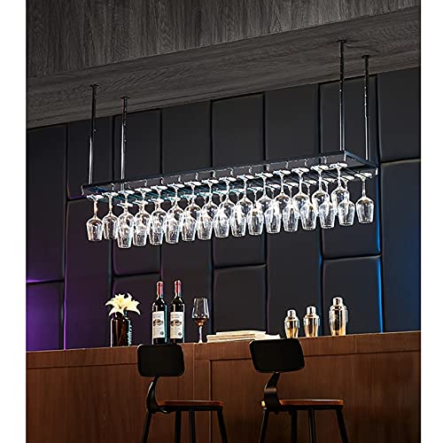 Decken-Weinregal, wandmontiertes Weinflaschenregal, Decken-Weinglasregal, hängendes Weinflaschenregal, Höhe 30–60 cm, verstellbar, guter Helfer für Restaurants, Küchen und Bars von Generic