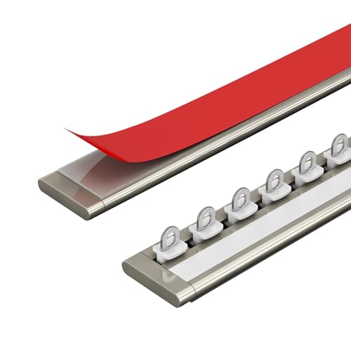 Deckengardinenschiene Selbstklebende Deckenschiene Aluminium Raumteiler Schiebevorhangschiene für Wohnzimmer Schlafzimme(Champagne,0.70 m/2.2 ft) von Generic