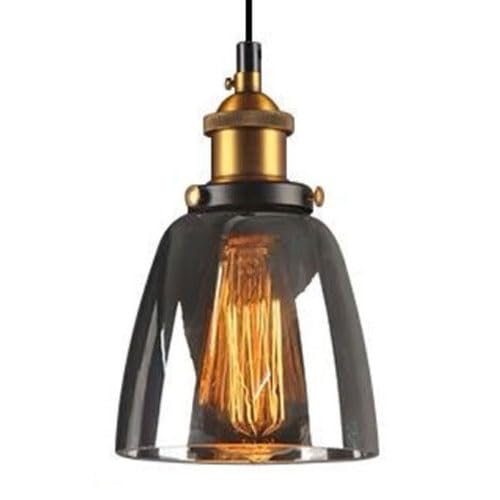 Deckenpendelleuchte mit E27-Schraube, Kronleuchter aus Glas im schlichten Stil, personalisierter Lampenschirm für Hängelampen mit einem Kopf, kreative Deckenleuchten zur ation von Küchenln von Generic