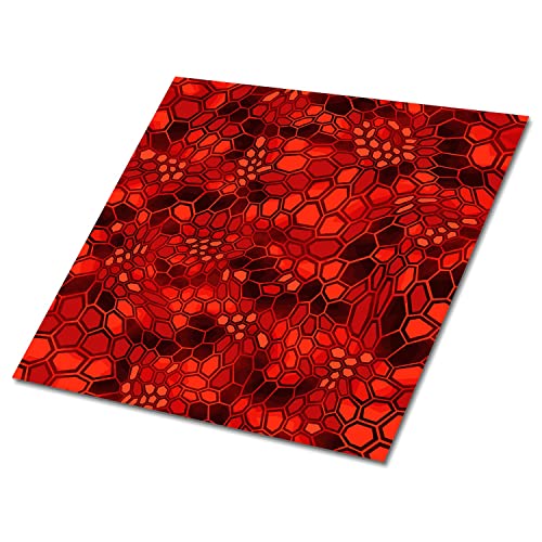 Decormat Selbstklebende Vinylfliesen Bodenbeläge PVC Dekoartikel Aufkleber Wandfliesen für die Küche Rot Fliesenaufkleber Satz von 9 Fliesen - 30x30 cm - Sechsecke tarnen von Generic