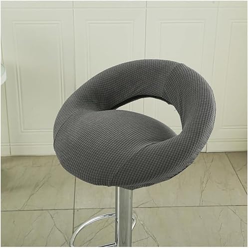 Dehnbare Barhocker-Abdeckungen - Passend Für Runde & Drehstühle, Spritzwassergeschützt & Maschinenwaschbar, Rutschfester Jacquardstoff, Für Küche/Bar/Café(Dark Gray,4PCS) von Generic