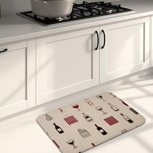 Dekorative Küchenmatten für den Boden, Vintage-Weingläser-Muster, weiche Matten, gepolstert, bequem, waschbar, rutschfeste Teppiche für Küchenspüle, Esszimmer, 50,8 x 78,9 cm Dekorative Küchenmatten für den Boden, Vintage-Weingläser-Muster, weiche Matten, gepolstert, bequem, waschbar, rutschfeste Teppiche für Küchenspüle, Esszimmer, 50,8 x 78,9 cm von Generic