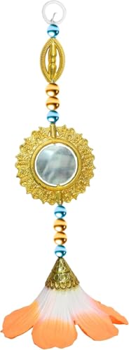 Dekoratives Hängeornament mit Spiegel & Kunstblume - 25,4 cm Tür- und Wandbehang für Zuhause, Büro und festliche Dekoration von Generic