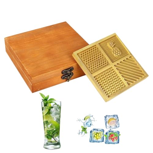 -Design-Tablett, Messing-Eisetablett - Iceblock Press Stamp Press Form - Messingbriefmarke, elegantes Design aus dicken Eisblöcken für Zuhause u -Design-Tablett, Messing-Eisetablett - Iceblock Press Stamp Press Form - Messingbriefmarke, elegantes Design aus dicken Eisblöcken für Zuhause u von Generic