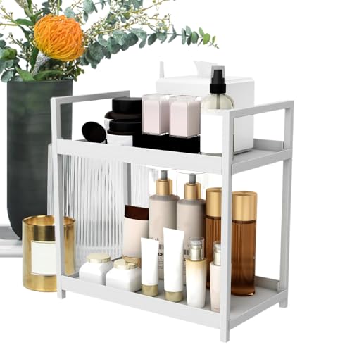 Desktop - 2 -Tier, kosmetisches Lagerregal, freistehende kleine Bücherregal, Bad -Schreibtischständer, Küchentisch -Display -Rack für Kosmetika, Bücher von Generic