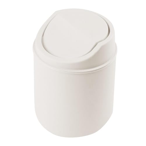 Desktop Mini Mülleimer, Mini Süße Mülleimer, Tischmülleimer Mit Deckel, Tischabfalleimer, Papierkorb mit Deckel, für Zuhause Büro Wohnzimmer (Weiß) von Generic