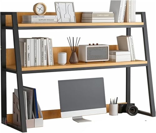 Desktop Organizer Rack, Office Desk Storage Shelf, Schreibtisch-Regal-Organizer aus Holz, Aufbewahrungsregal für Schreibtisch-Bücherregal(Black,37x13x35inch) von Generic