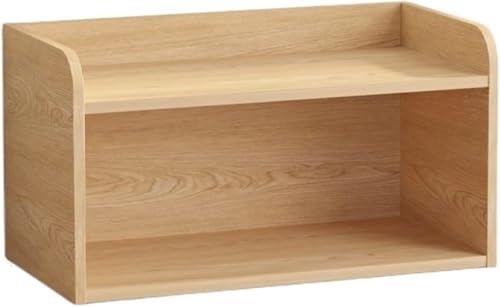 Desktop-Regal-aufbewahrungsschrank, Kosmetik-aufbewahrungsbox Mit Transparenter Acryl-schranktür, Schreibtisch Kleiner Büroschrank, 48x24x26cm Wood Color von Generic