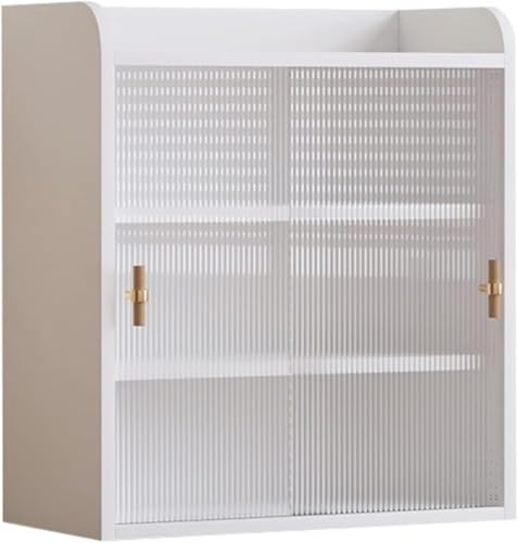 Desktop-Regal-aufbewahrungsschrank, Kosmetik-aufbewahrungsbox Mit Transparenter Acryl-schranktür, Schreibtisch Kleiner Büroschrank, 48x24x53.7cm White Transparent von Generic