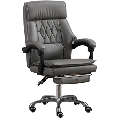Diamantförmiger Drehstuhl, 165° Verstellbarer Gaming-Stuhl Mit Verbundenen Armlehnen, Mit Fußstütze(Grey Chair) von Generic