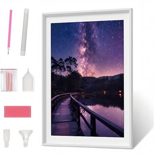 Diamond Painting Erwachsene, Diamant Painting Sternenhimmel BrüCke, Diamond Art Set für Erwachsene Kinder, Komplettes Diamant Malerei Malen Stickset, Kreuzstichbilder für Geschenk 70x95CM PJY7363 8-U Diamond Painting Erwachsene, Diamant Painting Sternenhimmel BrüCke, Diamond Art Set für Erwachsene Kinder, Komplettes Diamant Malerei Malen Stickset, Kreuzstichbilder für Geschenk 70x95CM PJY7363 8-U von Generic