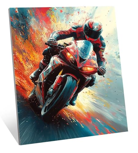 Diamond Painting Erwachsene Farbe Diamond Painting Kinder, DIY Motorrad Diamant Malerei Erwachsene Set, Basteln Mädchen 7 10 Jahre Diamant Bilder, Als Geschenk, für Haus Dekoration 70x100 cm H-5358 von Generic