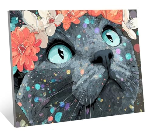 Diamond Painting Erwachsene Tier Diamond Painting Kinder, DIY Full Drill Katze Diamant Malerei Erwachsene Set, Basteln Mädchen 7 10 Jahre Diamant Bilder, Als Geschenk, Haus Dekoration 70x100 cm H-5408 von Generic