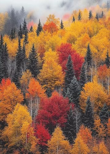 Diamond Painting Herbst Diamant Painting Bilder Wald Crystal Art 5D DIY Eckige Steine Diamant Malerei Cross Stitch Stickerei Basteln Erwachsene für Home Zimmer Deko, Geschenke 35 x 50 cm -bby25075N von Generic