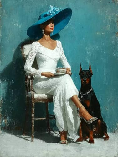 Diamond Painting Hund, 5D Diamond Painting Erwachsene Frau, DIY Full Drill Diamant Malerei Set, 5D Diamant Kunst Malerei Stickerei Mosaikherstellung, Deko Wohnzimmer, Geschenke Frauen, 50x70cm W-3769 von Generic