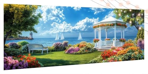 Diamond Painting Meer, Diamond Painting Erwachsene Groß XXL 60x130cm, DIY Diamand Art Mosaikherstellung Zubehör, 5D Diamant Stickerei Kits für Anfänger und Kinder, Wand Dekor Wohnzimmer Pavillon T250 Diamond Painting Meer, Diamond Painting Erwachsene Groß XXL 60x130cm, DIY Diamand Art Mosaikherstellung Zubehör, 5D Diamant Stickerei Kits für Anfänger und Kinder, Wand Dekor Wohnzimmer Pavillon T250 von Generic