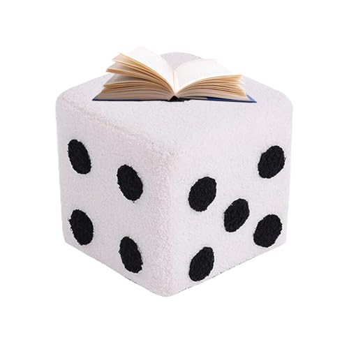 Dice Stuhl mit Hocker, Fußstütze Dice | kleine quadratische Fußstütze im Würfel-Design | Abnehmbarer und waschbarer Stuhl für Tür 20 x 19 x 20 cm, komfortabel von Generic