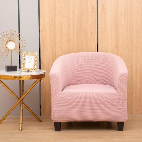 Dicker Wannenstuhlbezug Für Sessel Polarfleece Jacquard Club Stuhlbezug Einfarbig Stretch Tub Stuhl Schonbezug Für Bartheke, Pink von Generic