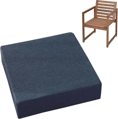 Dickes Weiches Stuhl-Sitzkissen Bequem rutschfest Sitzkissen Quadratisch Outdoor Nutzung Waschbar Mit Reißverschluss Sitzkissen Für Gartenstuhl(#4,48x48cmx8cm) von Generic