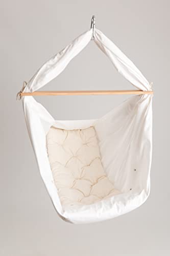 Die Federwiege aus 100% Baumwolle mit Schafwollmatratze in weiß, für Babys bis 15 Kilo| Federwiege Baby | Hammock | Baby Hängematte | Hängewiege Baby | Federwippe von Generic