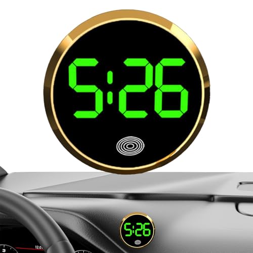 Digitale Touchscreenuhr, Auto -Elektronikuhr, Elektronische Runde Automatische Armaturenbrettuhr |, Limousine, Kleines Auto, RV, Auto Digitaluhr von Generic