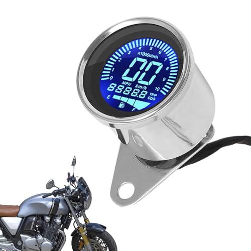 Digitaler Motorrad-Drehzahlmesser, Geschwindigkeitsmesser, LCD-Geschwindigkeitsmesser, wasserdicht, mit 10.000 U/min, DC 12 V, Motorrad-Ersatz von Generic