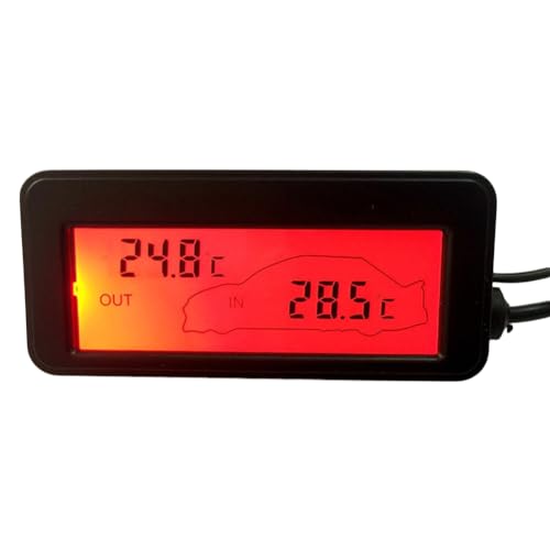 Digitales Thermometer - Kompakt Auto Klimazähler | Doppelzonen -Erkennungseinheit mit klarem Anzeigefeld zur Überwachung des Innenraums Außenwärme in Cars Digitales Thermometer - Kompakt Auto Klimazähler | Doppelzonen -Erkennungseinheit mit klarem Anzeigefeld zur Überwachung des Innenraums Außenwärme in Cars von Generic