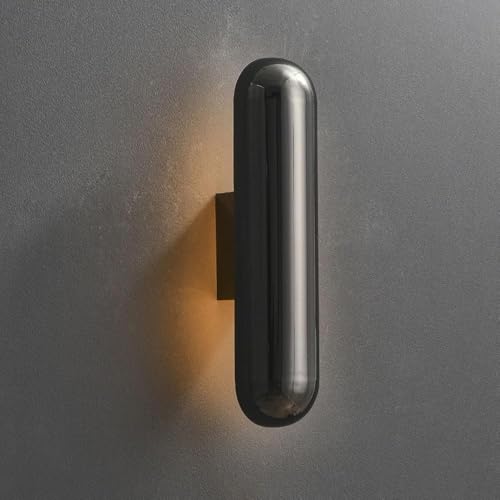Dimmbare Moderne Led-Wandleuchte 15,7 Zoll Lange Rohrwandleuchte In Gebürstetem Messing-Finish Pearl Black Finish Postmoderne Metall-Wandleuchte Für Schlafzimmer Nachttisc, Pearl Black von Generic
