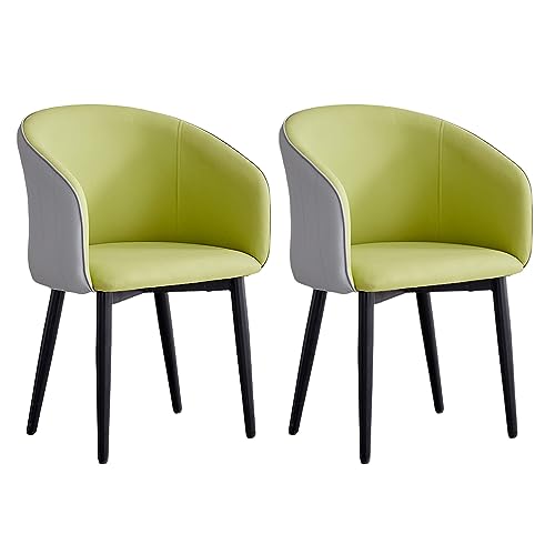 Dining Chairs Set of 2, Upholstered Side Chairs Accent Chairs with Soft PU Leather Seat and Metal Legs, Leisure Chairs for Kitchen Dining Room Waiting Room Reception Room von Generic