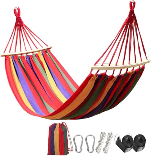Doppel-hängesessel Im Freien, Tragbare Hängematte Für Bäume, Camping-hängematten Für Draußen, Bequeme Stoffhängematte, B, 280x150cm/110x59in von Generic