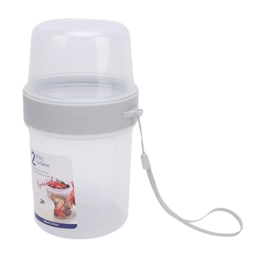 Doppelschicht Haferflockenbox, Komplementärer Lebensmittelorganisator Multifunktional Versiegelter Tragbarer Joghurtbehälter für Obst (310 ml+560 ml) von Generic