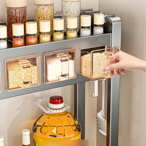 Doppelschichtiges Gewürzregal, verbreitertes Arbeitsplattenregal mit stärkerer Tragfähigkeit, mit hohler Aufbewahrungsbox for Geschirr, geeignet for die Küche(35cm) von Generic